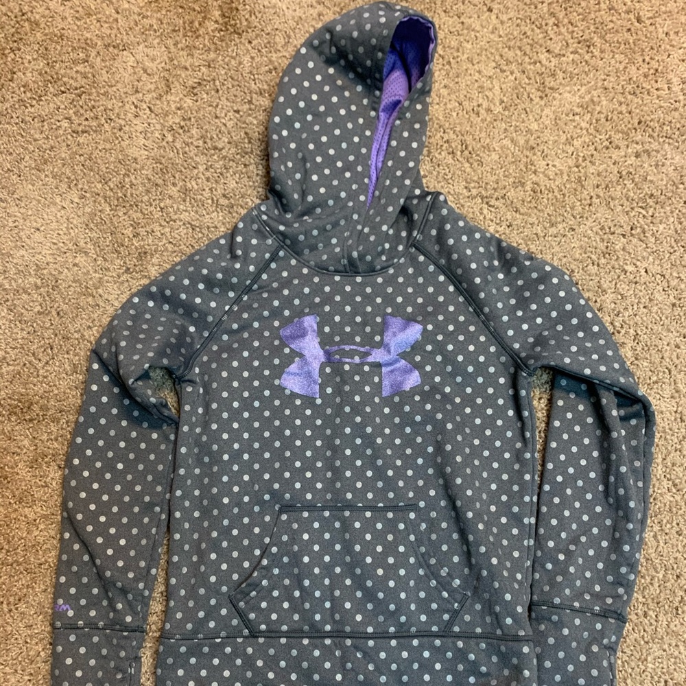 Under Armour Youth Large Grey Polka Dot Hoodie